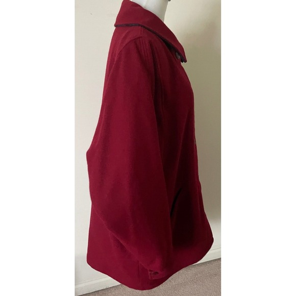 VTG Woolrich Woman Wool Coat Plaid Lined Button Up Womens Size XL Red USA Made - Picture 5 of 8